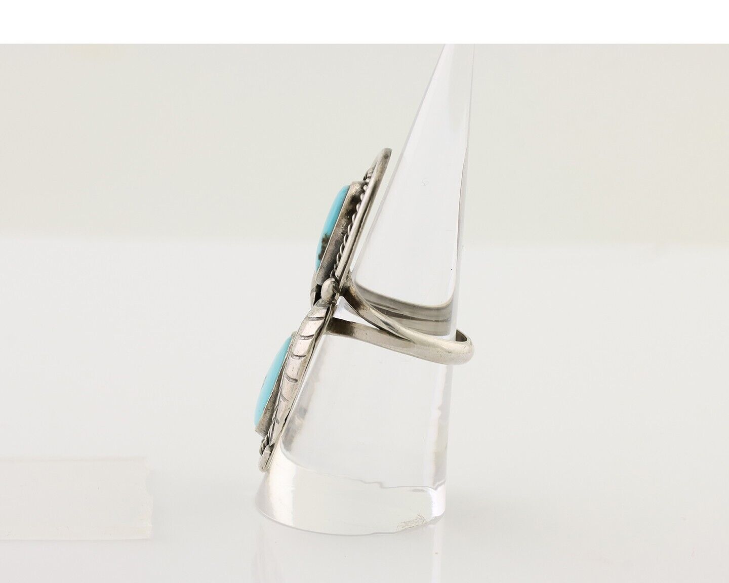 Navajo Handmade Ring 925 Silver Natural Tuquoise Native American Artist C.80's