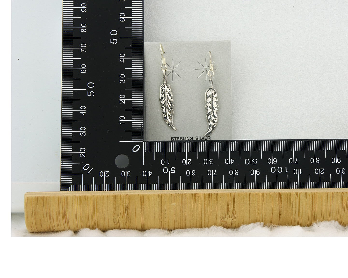 Navajo Feather Earrings Sterling Silver Dangle Vintage Authentic Signed Masha