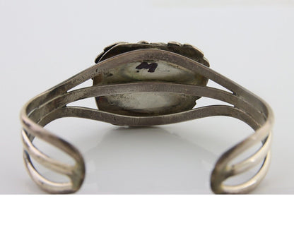 Navajo Bracelet 925 Silver Blue Turquoise Native American Artist C.80's