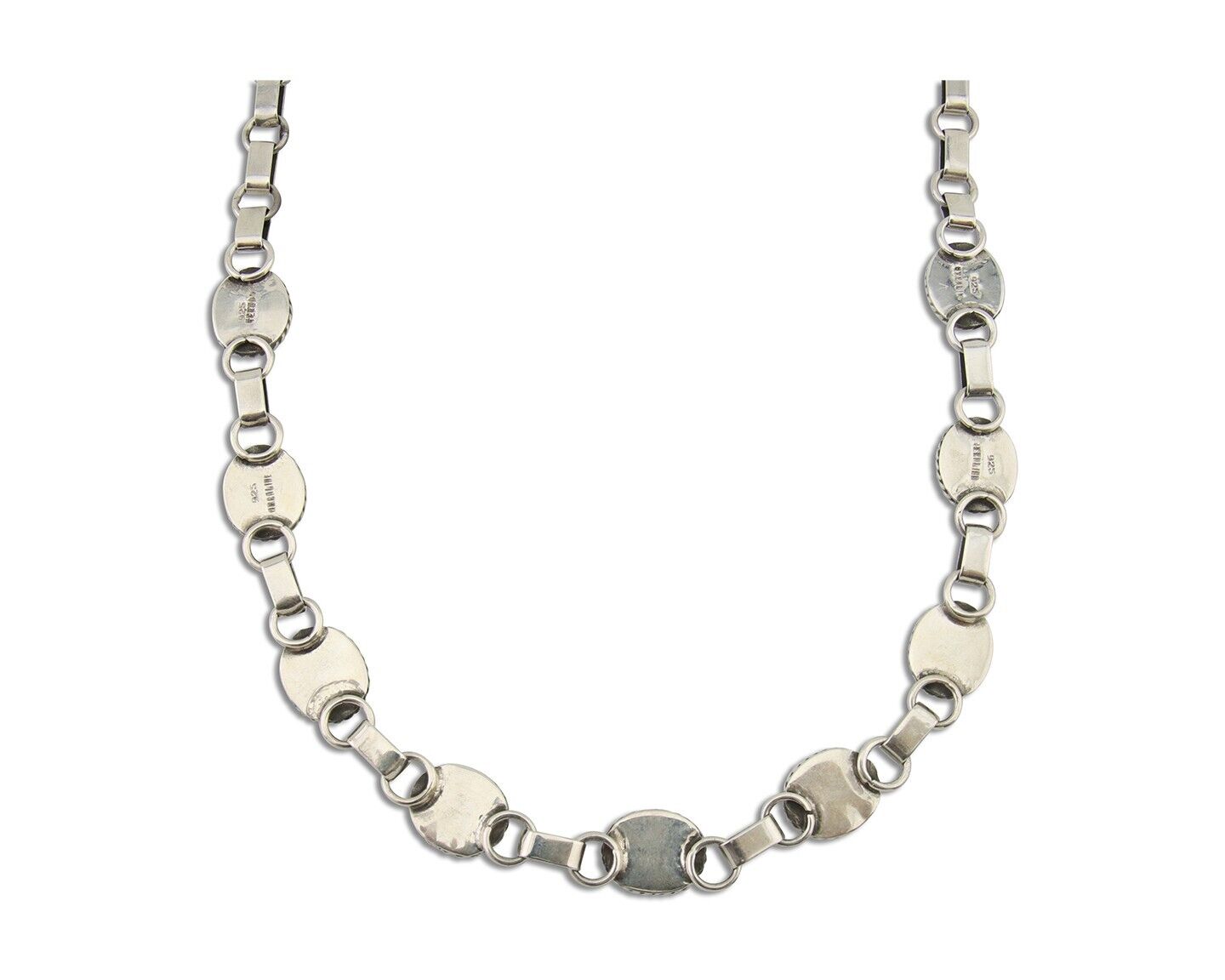 Navajo Turquoise Necklace 925 Silver Natural Blue Native American Artist C.80's