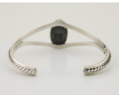 Navajo Bracelet 925 Silver Blue Turquoise Artist Signed Gecko C.80's