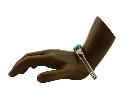 Navajo Cuff Bracelet Blue Turquoise 925 Silver Native Artist Signed BD C.80's