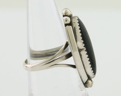 Navajo Handmade Ring 925 Silver Black Onyx Artist Signed SC C.80's