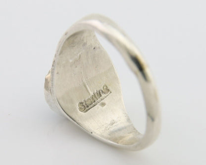 Navajo Ring 925 Silver Natural Blue Turquoise Native American Artist C.80's