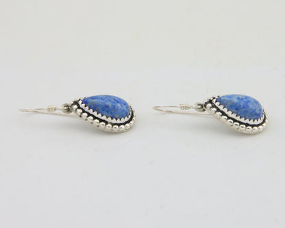 Navajo Earrings 925 Silver Blue Denim Lapis Artist Signed First Eagle C.80's