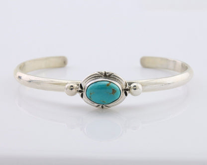 Navajo Bracelet 925 Silver Natural Turquoise Native American Artist C.80's