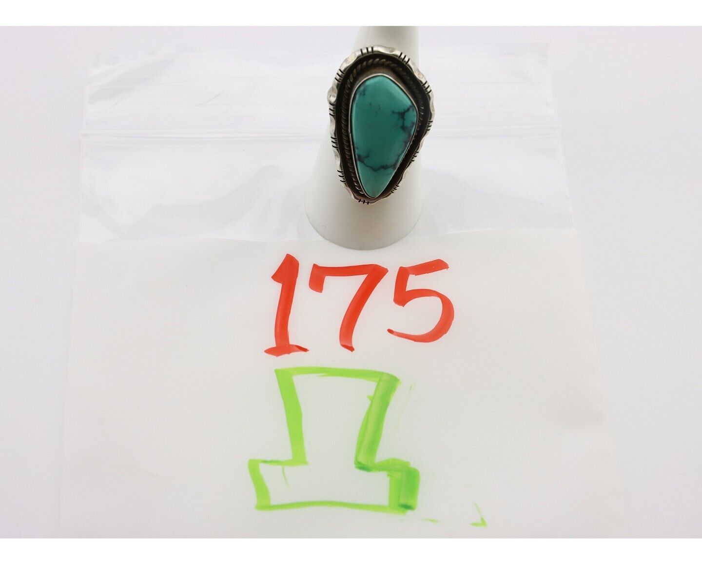 Navajo Ring 925 Silver Tobe Turpen Vault Turquoise Native Artist C.80's