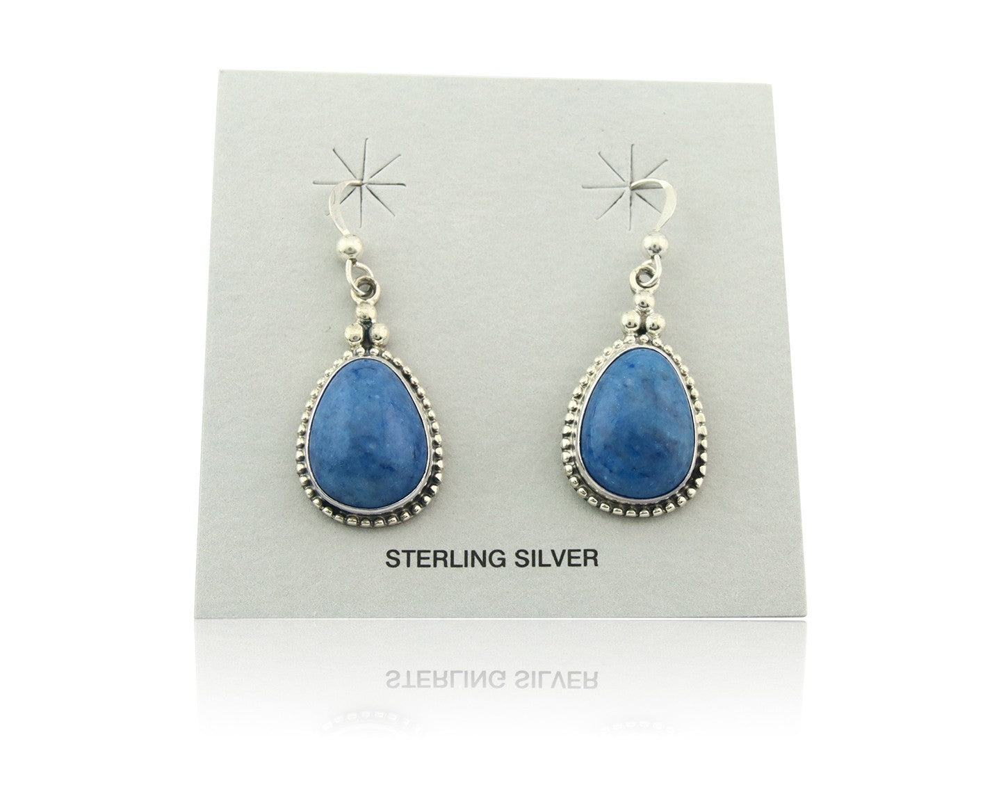 Navajo Dangle Earrings Sterling Silver Lapis Vintage Authentic Signed M