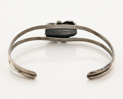 Navajo Cuff Bracelet Sterling Silver Gemstone Native American Artist C.80's