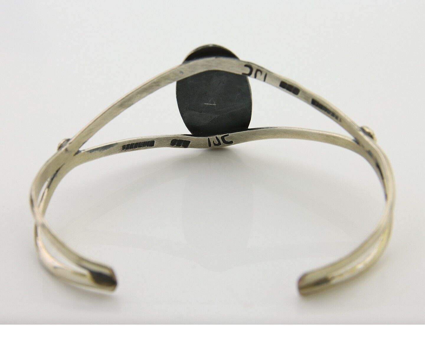 Navajo Cuff Bracelet 925 Silver Turquoise Cuff Artist Signed IJC C.80's