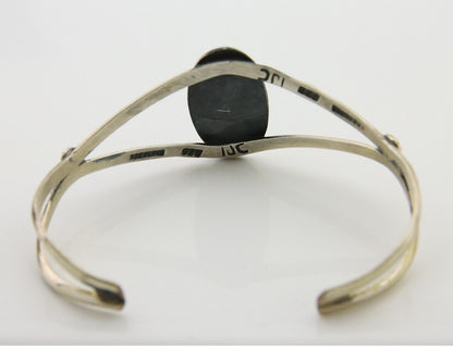 Navajo Cuff Bracelet 925 Silver Turquoise Cuff Artist Signed IJC C.80's