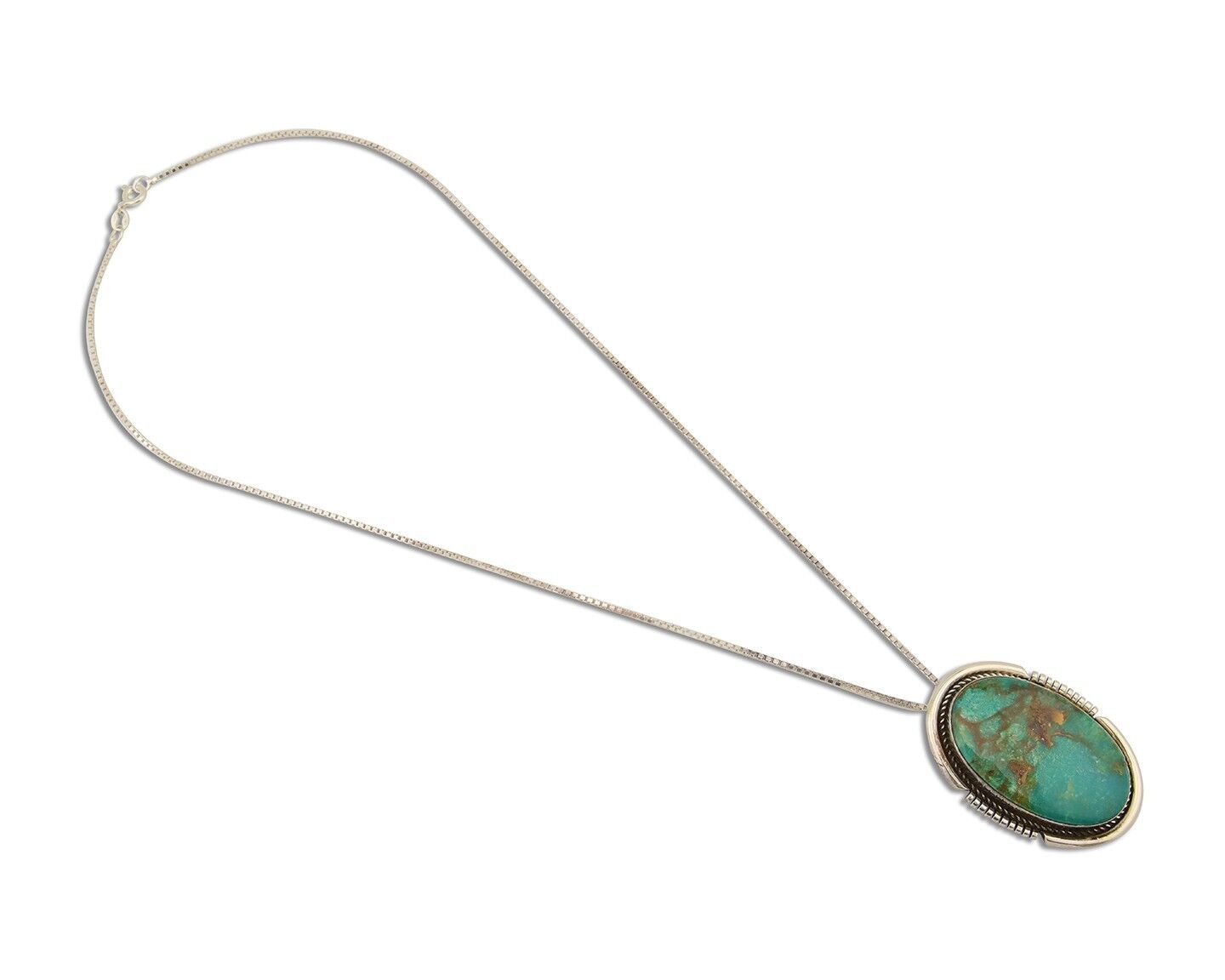Navajo Necklace 925 Silver Blue Turquoise Artist Signed Doug Zachary C.80's