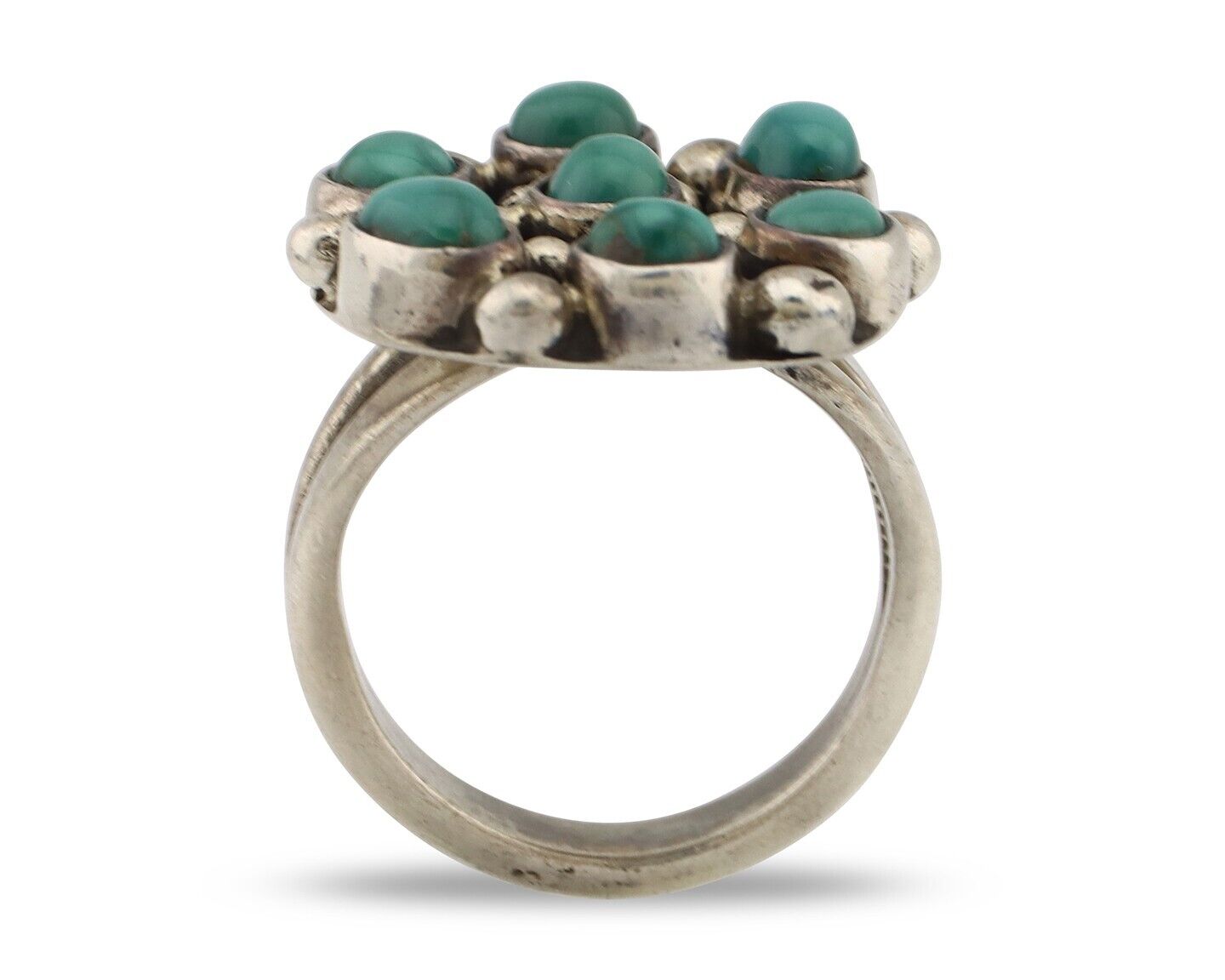 Navajo Ring .925 Silver Natural Blue Turquoise Native American Artist C.80's