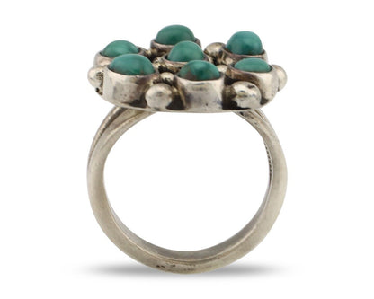 Navajo Ring .925 Silver Natural Blue Turquoise Native American Artist C.80's