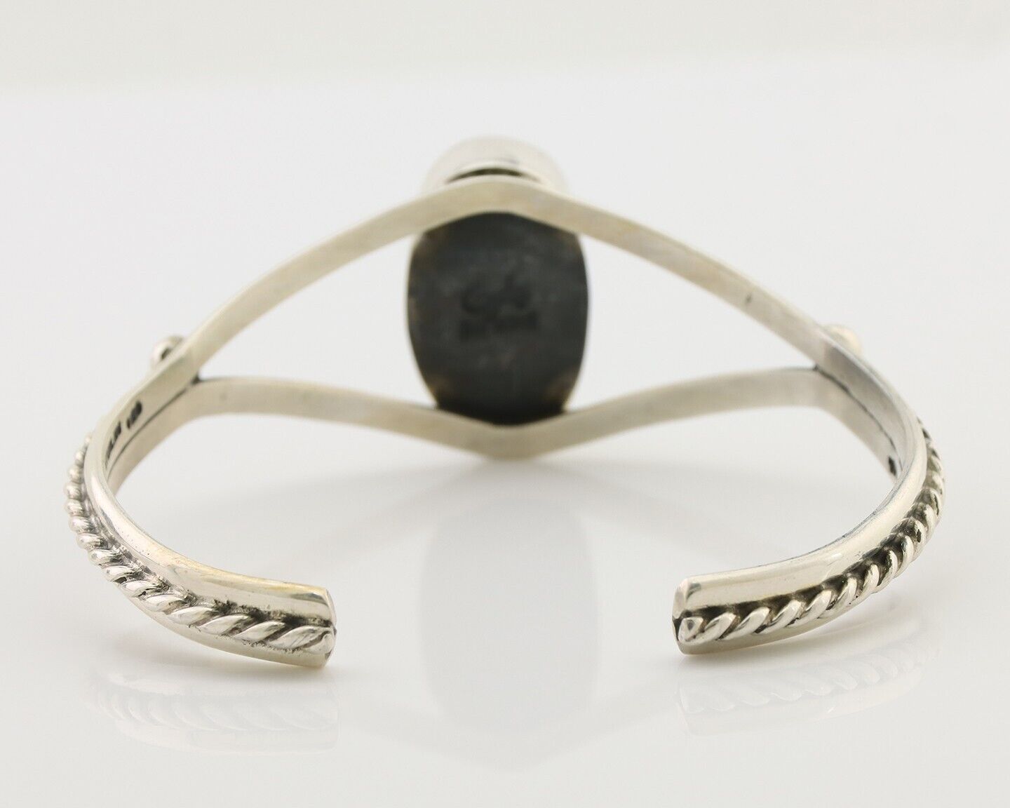 Navajo Cuff Bracelet 925 Silver Natural Blue Turquoise Artist Signed Gecko C.80s