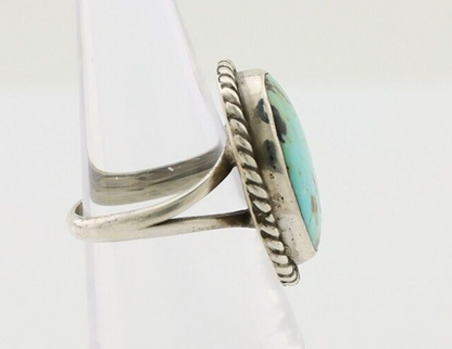 Navajo Ring 925 Silver Kingman Turquoise Native American Artist C.80's