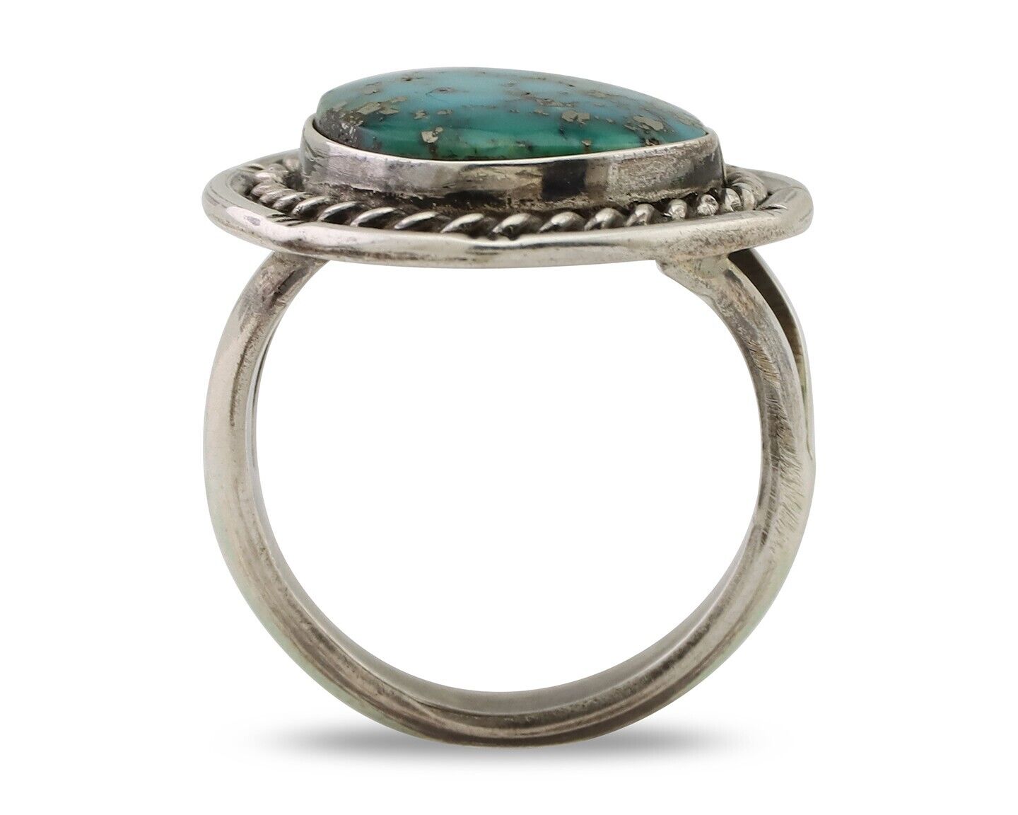 Navajo Handmade Ring 925 Silver Turquoise Native American Artist C.80's