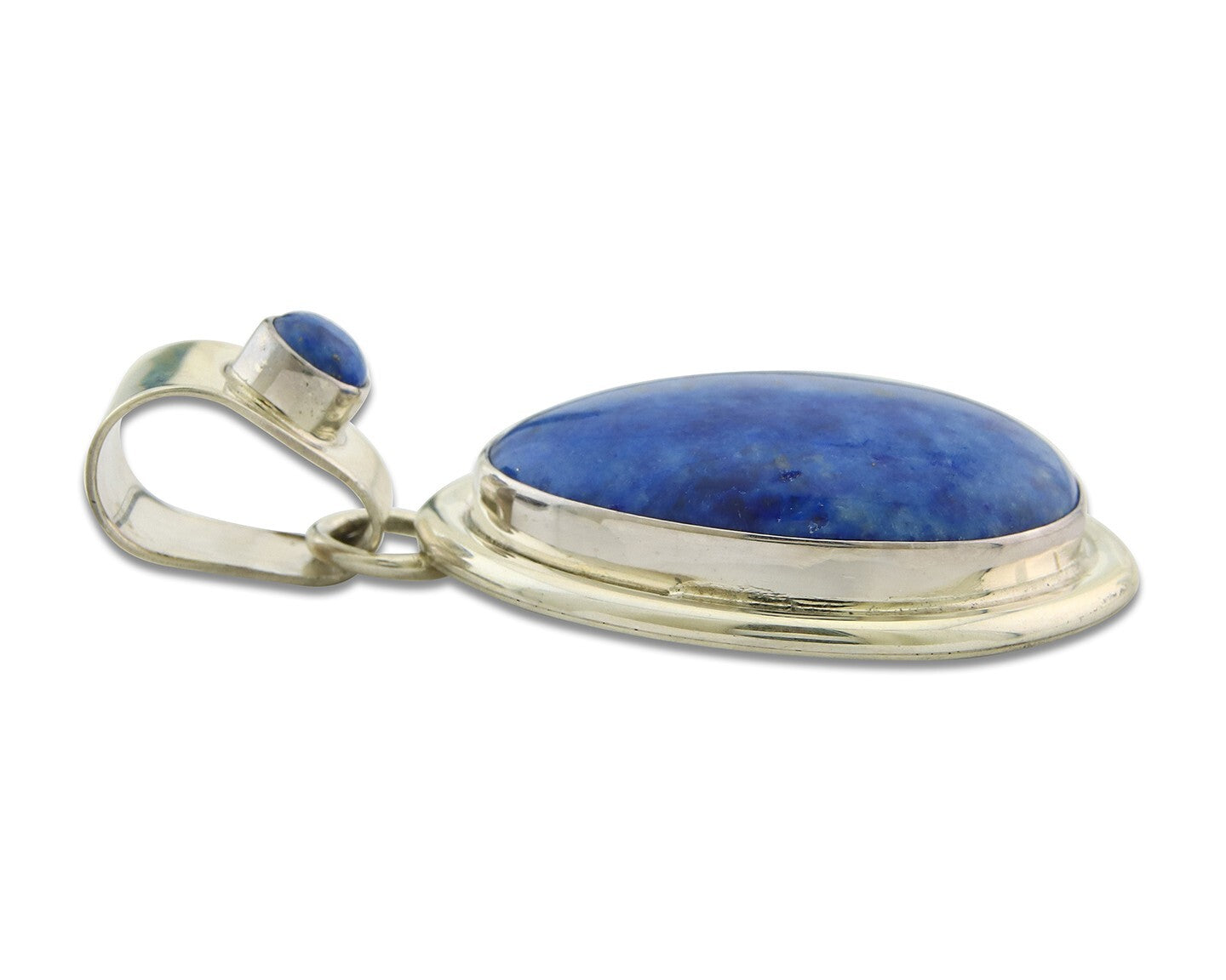 Navajo Sterling Silver Pendant Denim Lapis Authentic Vintage Signed M