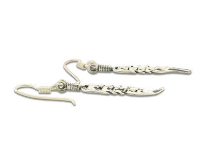 Navajo Feather Earrings Sterling Silver Dangle Vintage Authentic Signed Masha