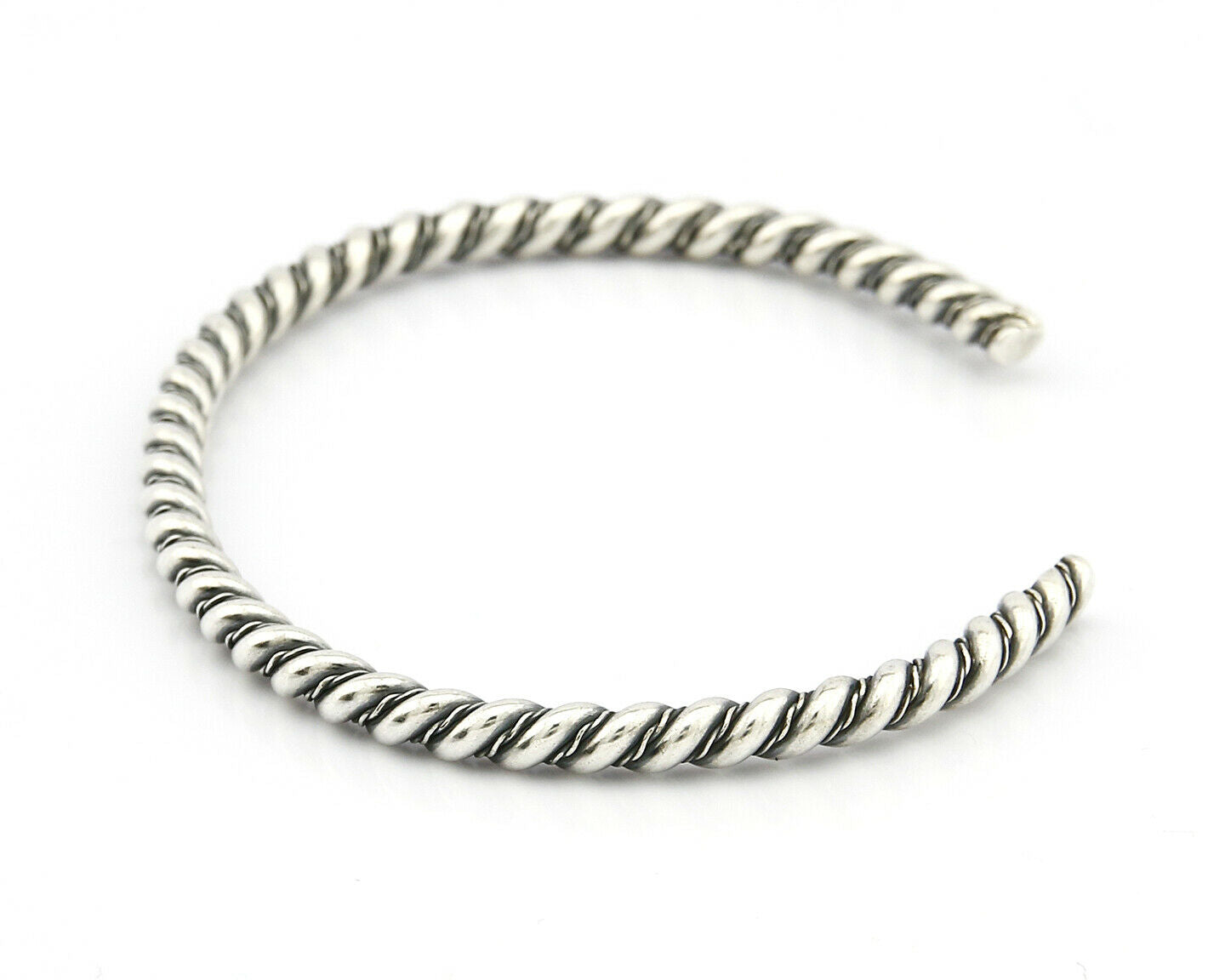 Navajo Montoya 3.8 mm Wide Signed Unknown Artist .925 Silver Handmade Bracelet