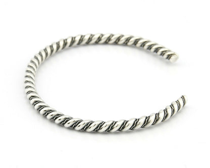 Navajo Montoya 3.8 mm Wide Signed Unknown Artist .925 Silver Handmade Bracelet