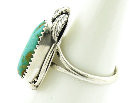 Navajo Ring .925 Silver Natural Mined Southwest Turquoise Artist Signed SN C80s