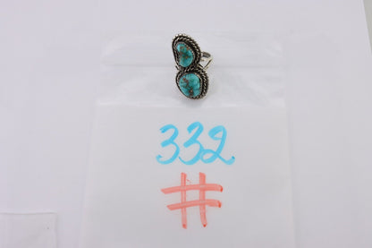 Navajo Ring 925 Silver Natural Spiderweb Turquoise Signed Tom Willeto C.80's