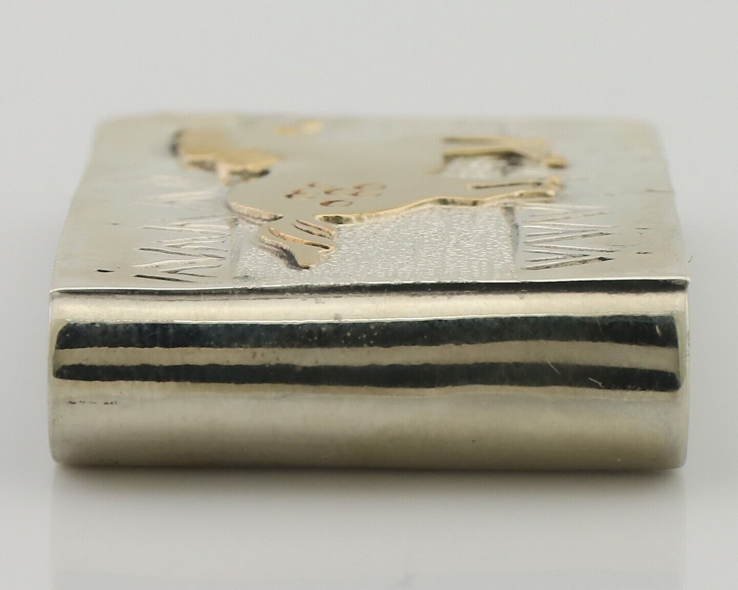 Navajo Money Clip .925 Silver Gold Plate & .999 Nickle Native Artist C.80's