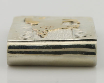 Navajo Money Clip .925 Silver Gold Plate & .999 Nickle Native Artist C.80's