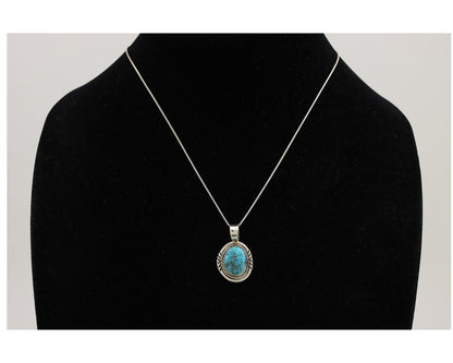 Navajo Necklace 925 Silver Blue Turquoise Artist Signed Anna Begay C.80s