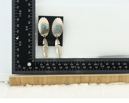 Navajo Earrings Sterling Silver Turquoise Dangle Vintage Authentic