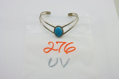 Navajo Bracelet 925 Silver Cuff Turquoise Handmade Artist Signed MC C.80's