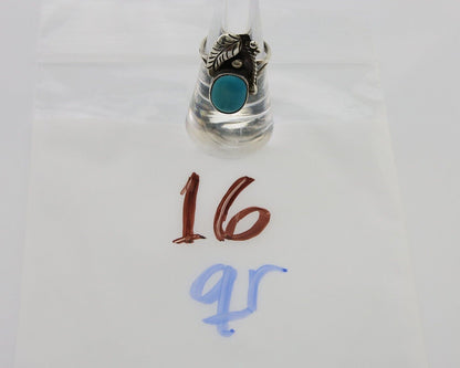 Navajo Handmade Ring 925 Silver Turquoise Signed LS C.80's