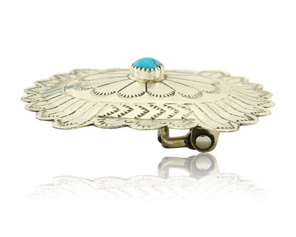 Navajo Belt Buckle 925 Sterling Silver Concho Native Artist 2x2.3 in C.80's