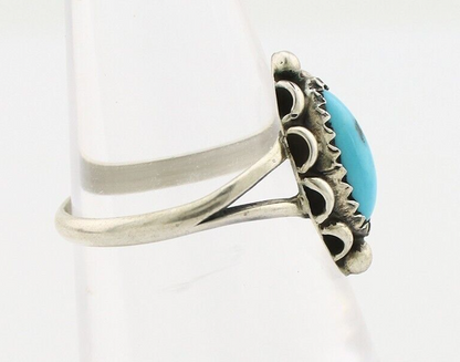 Navajo Ring 925 Silver Sleeping Beauty Turquoise Signed SkyStone Creations C80s