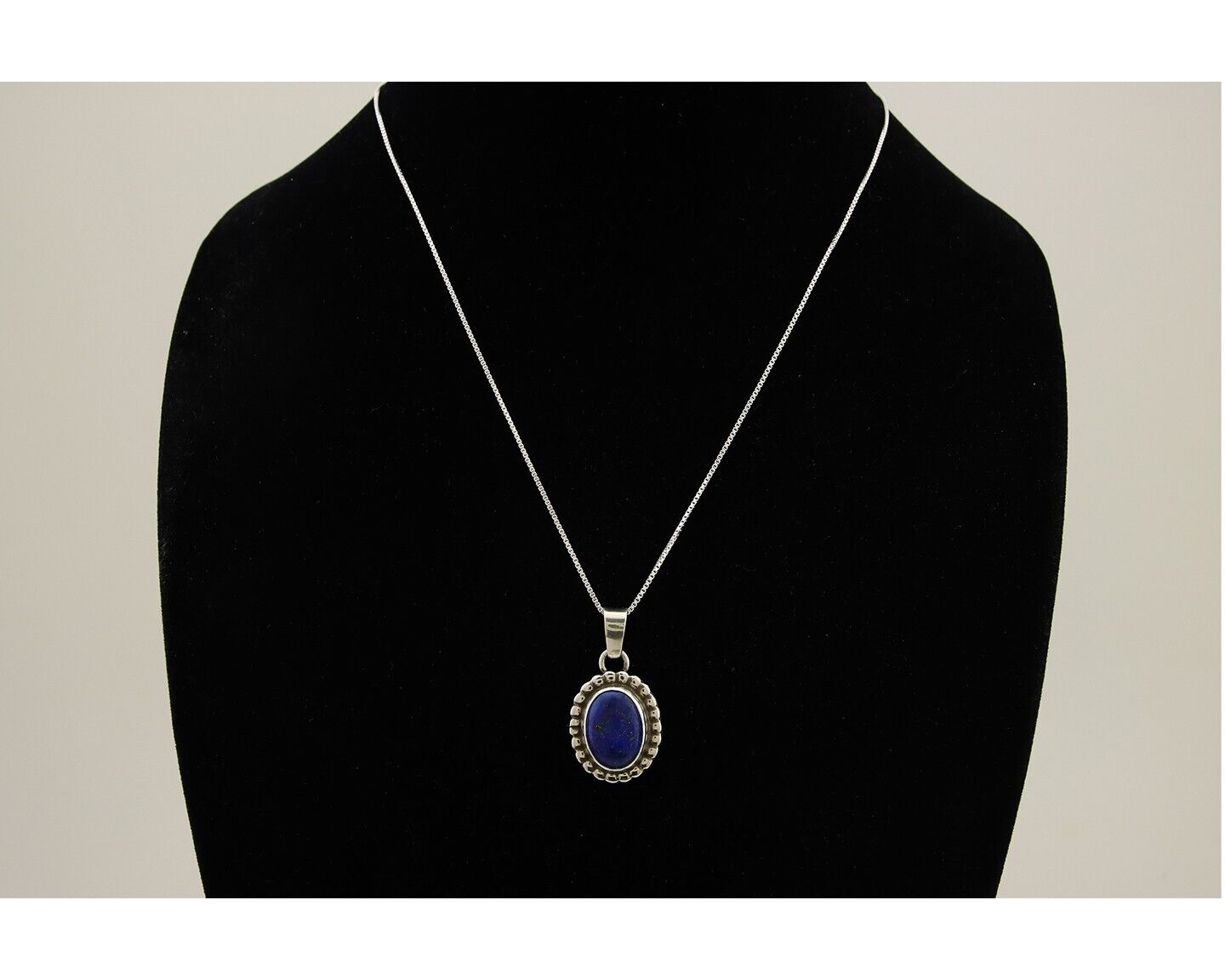 Navajo Pendant 925 Silver Natural Lapis Lazuli Signed Sunrise C.80's