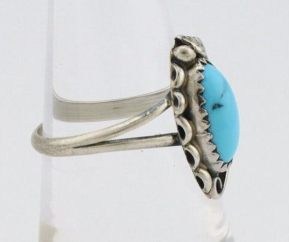 Navajo Ring 925 Silver Sleeping Beauty Turquoise Signed SkyStone Creations C80s