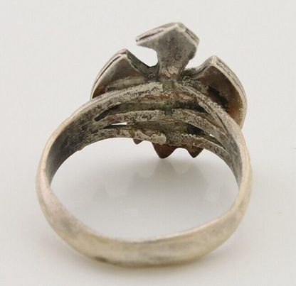 Navajo Handmade Ring 925 Silver Turquoise Native Artist C.80's