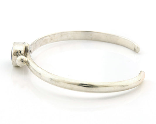 Navajo Cuff Bracelet Sterling Silver Natural Mined MOP Native Artist