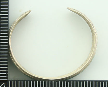 Navajo Bracelet 925 Silver Inlaid Turquoise Cuff Artist Signed LB C.80's