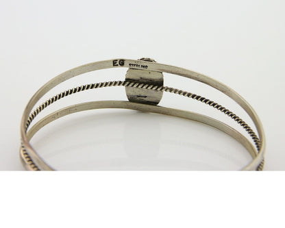 Navajo Cuff Bracelet 925 Silver Turquoise Cuff Artist Signed EG C.80's