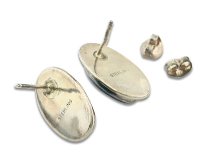 Navajo Dangle Earrings Sterling Silver Lapis Vintage Authentic