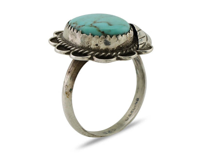 Navajo Handmade Ring 925 Silver Kingman Turquoise Native American Artist C.80's