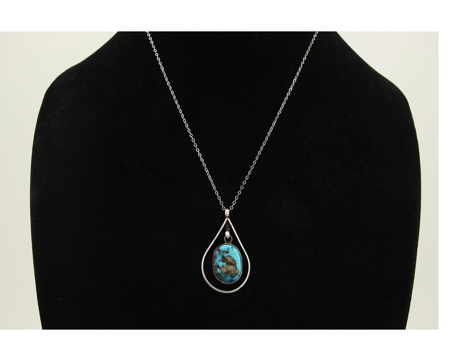 Navajo Necklace 925 Silver Natural Turquoise Native American C.80's