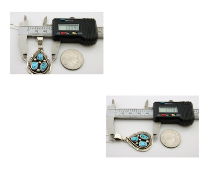 Navajo Necklace 925 Silver Natural Blue Turquoise Native American Artist C.80's