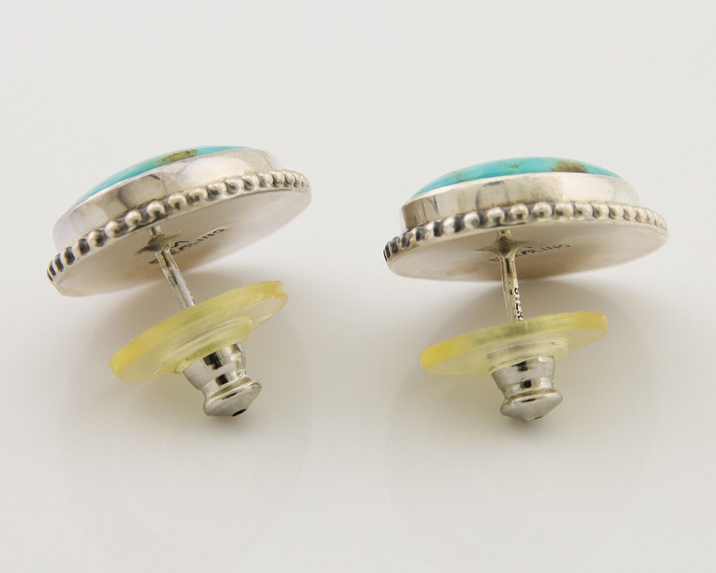 Navajo Dangle Earrings 925 Silver Blue Turquoise Signed Melissa Yazzie C.80's