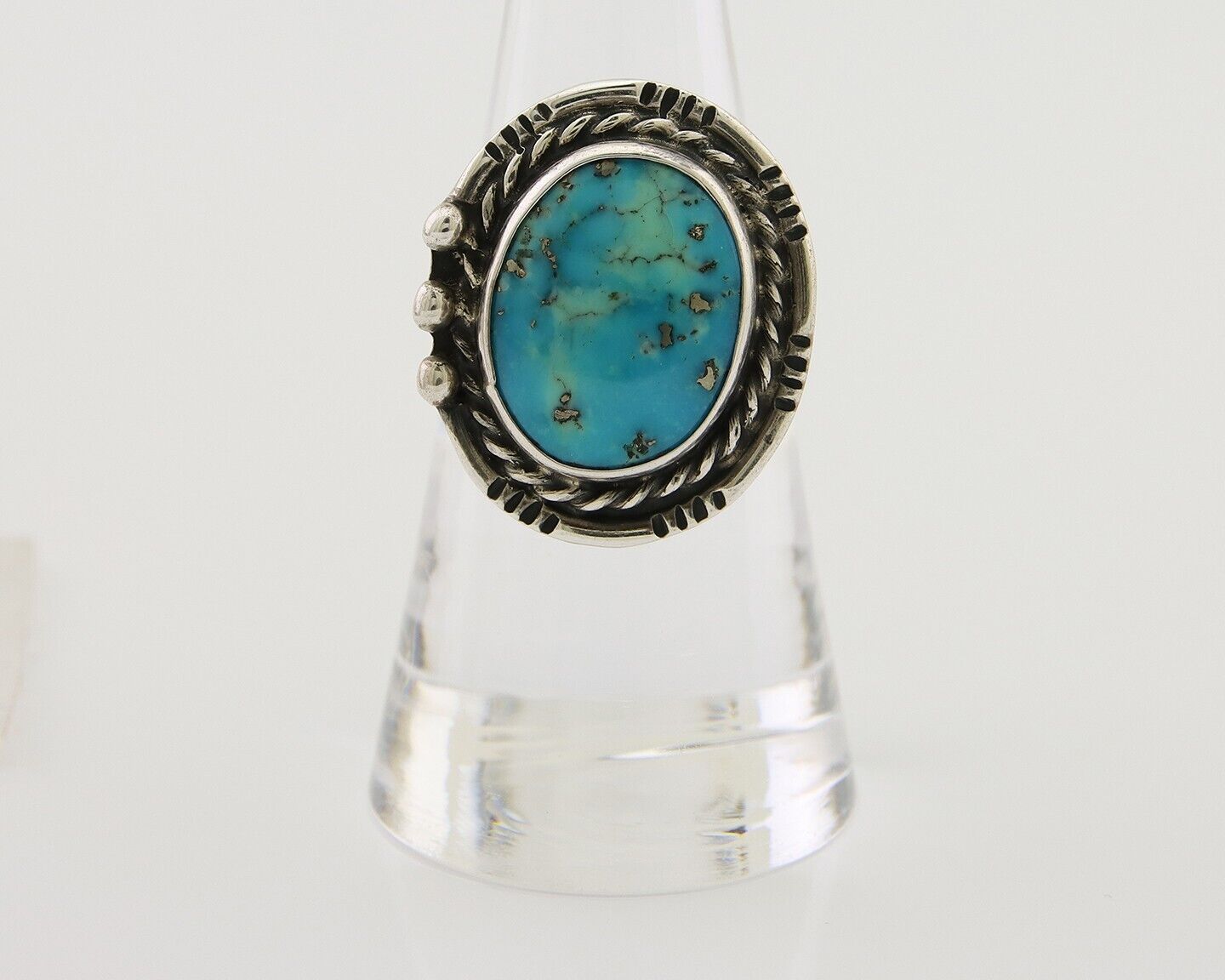 Navajo Handmade Ring 925 Silver Turquoise Native American Artist C.80's