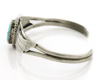 Navajo Cuff Bracelet 925 Sterling Silver Turquoise Vintage Handmade