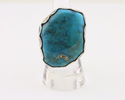 Navajo Ring .925 Silver Turquoise Artist Signed Ray Delgarito C.80's