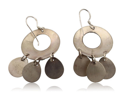 Navajo Dangle Handmade Earrings 925 Silver Blue Turquoise Native Artist C.80's